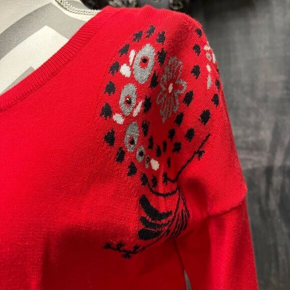 Cynthia Rowley Red Crew Neck Sweater - Picture 3 of 8